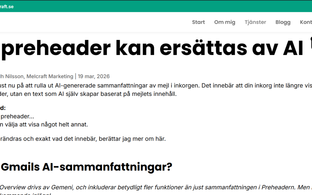 Din preheader kan ersättas av AI 